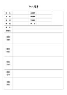 个人简历1054